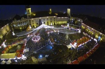 VIDEO: Sibiu Piata Mare & Piata Mica – Targul de Craciun 2014 – Filmare Aeriana