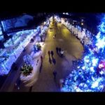 VIDEO: Lumini de Sarbatori, centru Iasi ian.2015, vedere aeriana