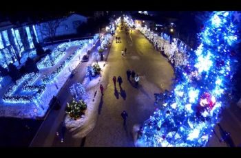 VIDEO: Lumini de Sarbatori, centru Iasi ian.2015, vedere aeriana